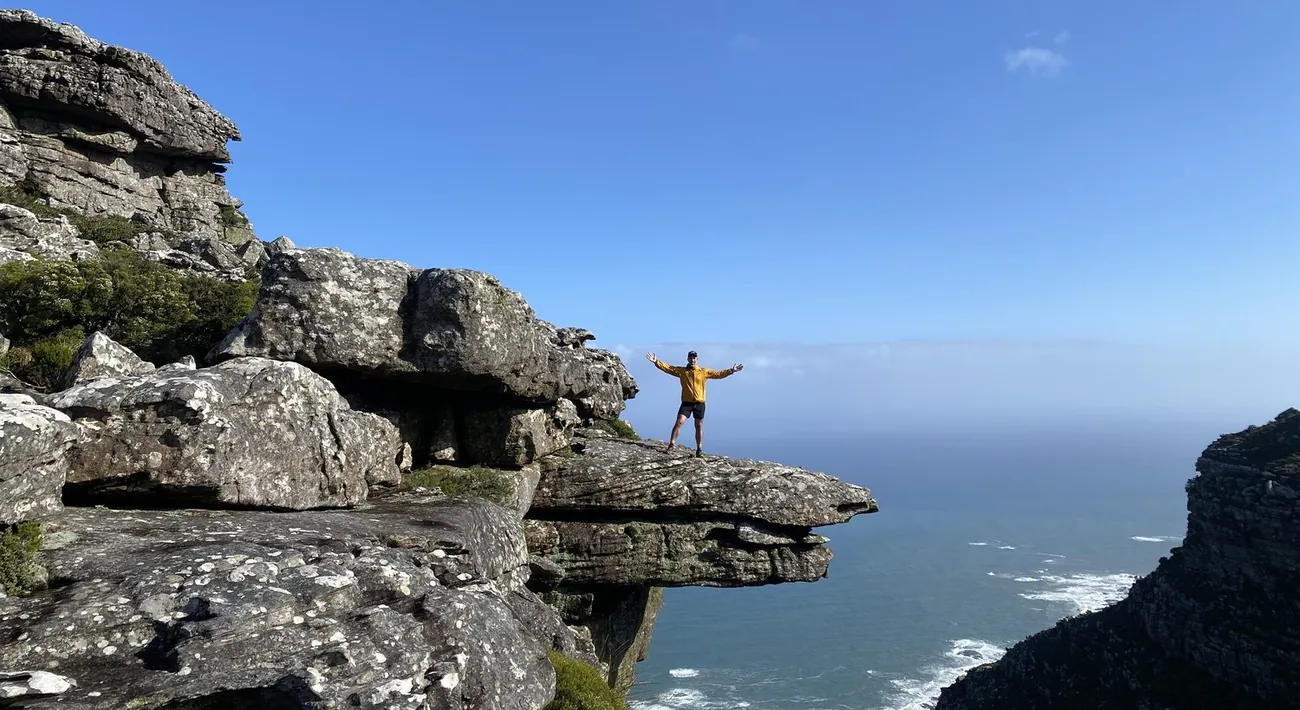 David on a Table Mountain ledge